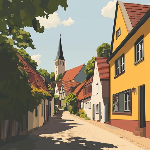 A gentle, soothing melody with flowing harmonies creates a relaxing atmosphere reminiscent of a quiet village afternoon in the german countryside. Evokes warm nostalgia with every note.