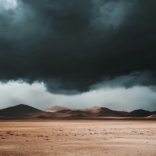 This instrumental track combines traditional middle eastern melodies with suspenseful rhythms to create a tense atmosphere, capturing the feeling of an impending desert storm.