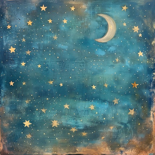 A gentle lullaby crafted with soft melodies and ethereal harmonies celebrates the celestial wonders of the night. This piece intertwines calming, dreamy tunes with subtle, uplifting bursts of celebratory sounds, creating an atmosphere of peaceful joy and wonder. Perfect for bedtime, it gently soothes and mesmerizes while evoking a sense of awe and magic.