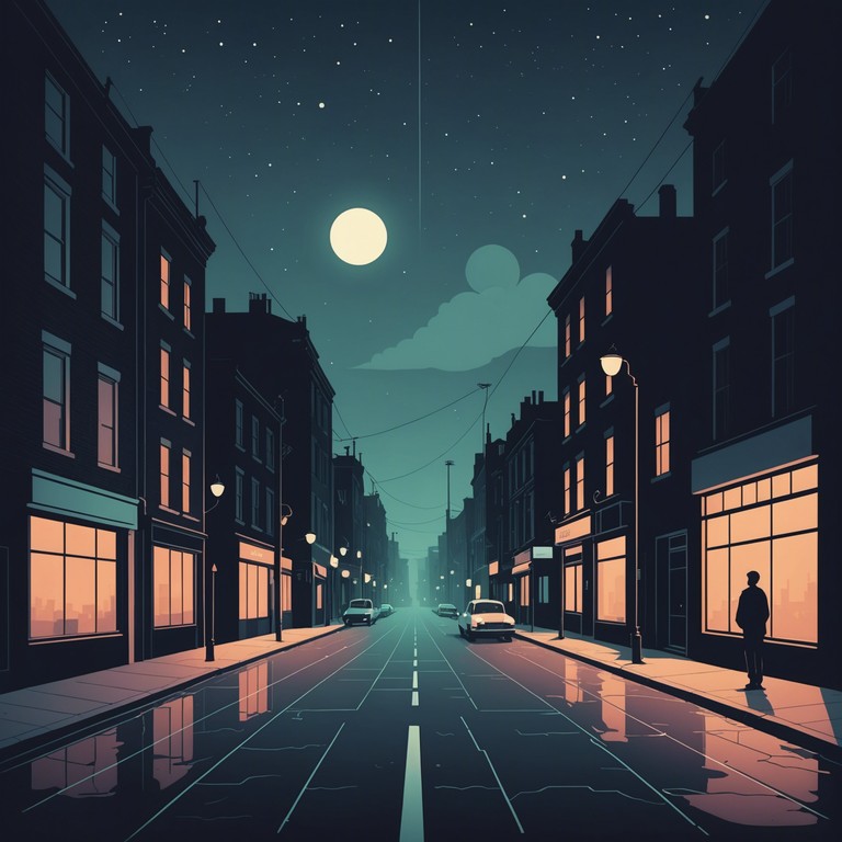 Alternative description emphasizing the sensation of echoing footsteps in an otherwise silent urban environment, spiraling into a more intense and claustrophobic exploration of sound with each step. The track is both a personal and ambient experience, revealing the unknown fears of nighttime in the heart of a sleeping city.