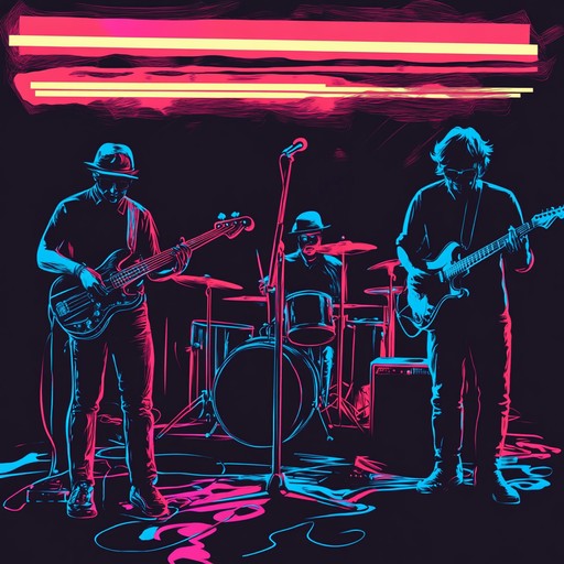 A spirited blues rock instrumental track with an infectious upbeat tempo and a live, raw feeling. A powerful electric guitar leads the melody with assertive and soulful licks, driving rhythms from the bass and drums, and moments of vibrant harmonica, creating a sound that’s both uplifting and genuine. It evokes the ambiance of a late night jam session with friends, sparking joy and nostalgia. Perfect for energizing scenes or feel good moments.