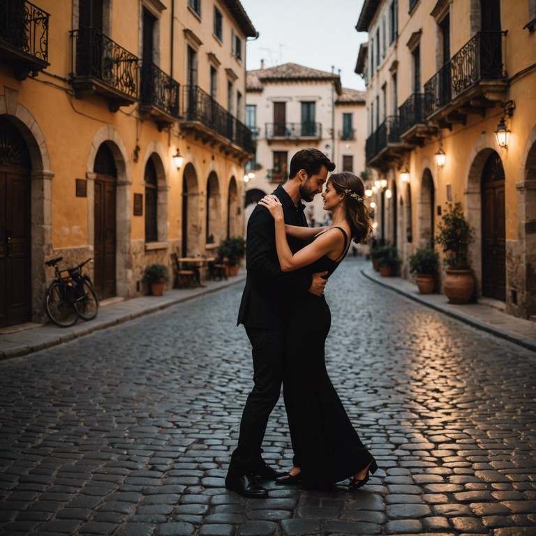 This enchanting composition captures the essence of an intimate, late night dance in madrid, blending traditional latin rhythms with a modern sophisticated flair. The music sets a scene of elegance, passion, and mystery, perfect for a refined salsa dancing under the stars.