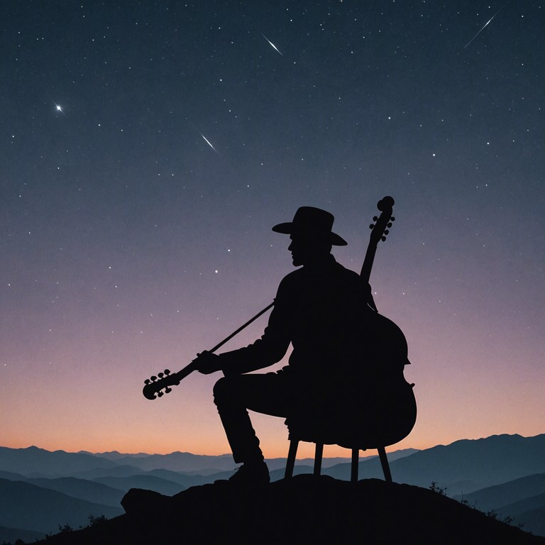 Gentle acoustics of a troubadour's ballad echo through the still evening air, blending with nature's nightly chorus. This piece narrates a tale of longing and comfort through soothing melodies played on an acoustic guitar, crafted to bring peace and introspection to the listener.