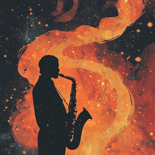 An instrumental piece that seamlessly fuses smooth jazz saxophone melodies with ambient synthesizer textures, creating a dreamy soundscape that evokes the vastness and wonder of the cosmos.