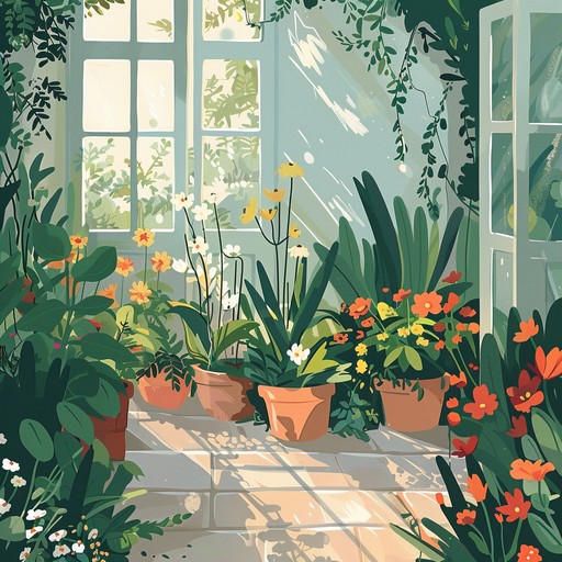 A melodic piece that captures the essence of a sunny day spent in a beautiful garden, with gentle guitar strumming harmonizing with subtle percussion, creating a soothing and optimistic atmosphere perfect for unwinding and enjoying the moment