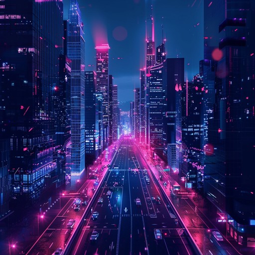 Immerse in a high speed chase through a neon lit urban landscape. Futuristic synths intertwine with gritty basslines to create a thrilling tension, punctuated with rapid beats and pulsating rhythms. Perfect backdrop for a nail biting pursuit or sci fi adventure.