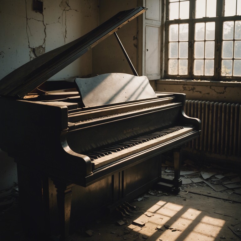 This alternative version explores the profundity of quietness in forgotten rooms, where the subtle strains of piano create a soundscape filled with nostalgia and tranquil melancholy.