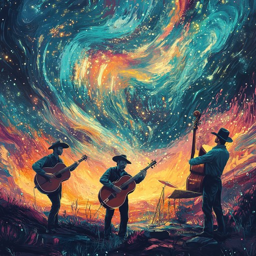 A vibrant bluegrass tune where traditional mountain banjo meets cosmic sounds. This playful and energetic composition merges the familiar joyous spirit of appalachian folk with futuristic interstellar elements.