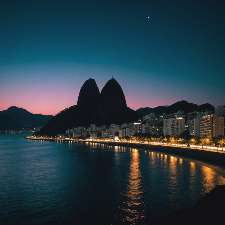 This instrumental track combines classic samba rhythms with a touch of melancholy, reflecting a solitary evening in rio de janeiro. The music flows with a poignant grace, weaving the lively beats of samba with introspective, moody undertones to illustrate a narrative of solitary musings against the festive backdrop of brazilian culture.