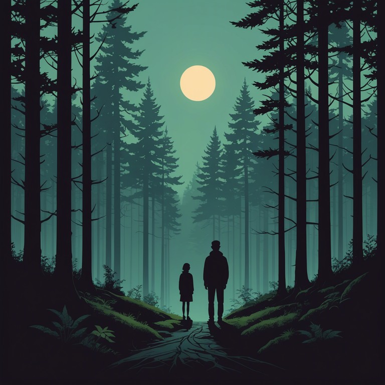 An evocative journey where shadows play softly amidst lights, expressing the oxymoronic blend of cheer and gloom through layered electronic textures. The piece should captivate with its unusual brightness lurking beneath somber tones, crafting a soundscape where listeners can find joy in darkness.