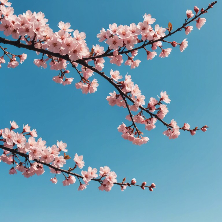 This piece captures the magical essence of a cherry blossom festival in a mystical anime world. Delicate plucks of the koto meet soft electronic ambiances, creating a soundscape that feels like a serene walk through blooming sakura trees. The track's progression mirrors a gentle, unfolding story of love and discovery, transporting the listener to a world of beauty and subtle emotion.