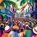 an uplifting instrumental filled with vibrant carnival rhythms and joy