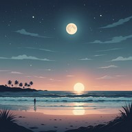 ethereal rhythms on a moonlit beach