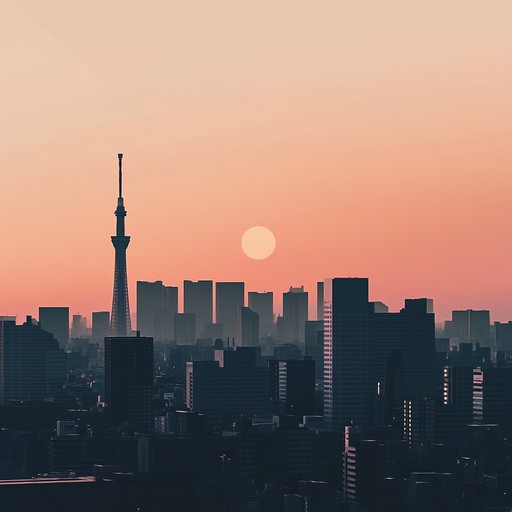 A soothing instrumental piece that captures the serene essence of tokyo during sunset, blending gentle, percussive beats with soft, melodic synths for a chill yet uplifting ambiance.