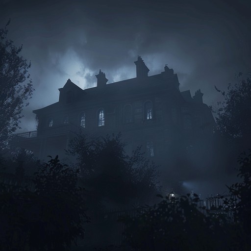 This piece explores an eerie, spine chilling soundscape with deep, haunting strings that evoke a sense of unease and mystery typical of an abandoned, dimly lit mansion from a bygone era.