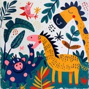 whimsical melodies with lively, playful jungle sounds