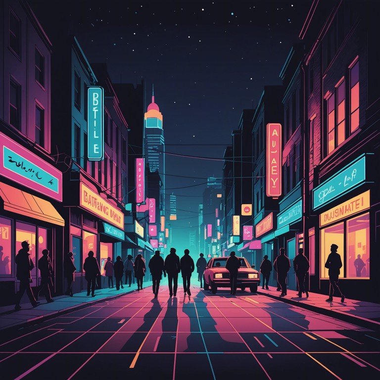 A track that encapsulates the vibrant nightlife of a bustling 80s cityscape, driven by synthwave melodies and pulsating rhythms, reminiscent of cruising down neon lit streets with a sense of unstoppable energy.