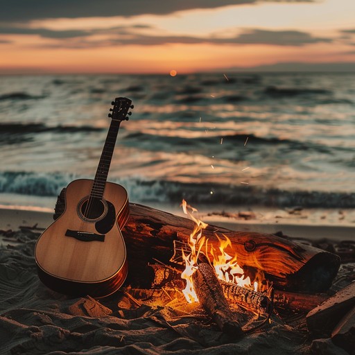 The soft strumming of an acoustic guitar on a calm evening captures romantic moments. Ideal for creating a serene and intimate atmosphere with gentle, loving undertones.