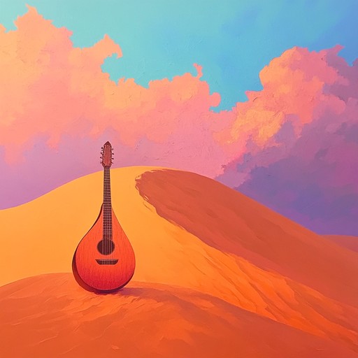 A powerful oud centric piece that embodies the bold and energetic spirit of the middle east, inspiring feelings of empowerment and heroism against a majestic desert backdrop.