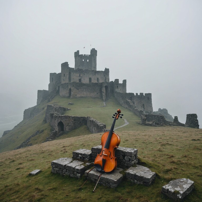 In an instrumental journey that captures the haunting silence and desolate spirit of forgotten places, 'whispers of the forgotten' focuses on the tearful resonance of each note played by a lone violin. The composition mirrors the pensive and melancholy mood of an old, abandoned castle enveloped in fog, where each note reverberates against stone walls, calling forth the memories etched in the cold, silent air