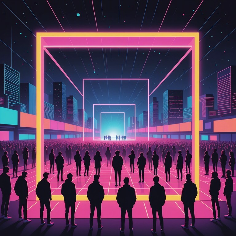 In a world draped in neon lights and shadowed by towering skyscrapers, this track embodies the vibrant celebration of a cyberpunk festival. Electrifying rhythms meet high tech melodies, capturing the essence of a society that revels in its advanced, yet gritty, urban environment.