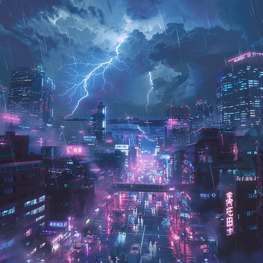 A cascade of intense electro beats, mirroring the unleashing fury of a storm, packed with dynamic energy boosts and heavy synth layers. Dive into fast paced rhythms that create a sense of urgency and intense excitement.