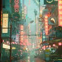 upbeat, joyful vibes with futuristic electronic elements.