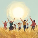 joyful stomps and claps, heartwarming folk harmonies, uplifting tune