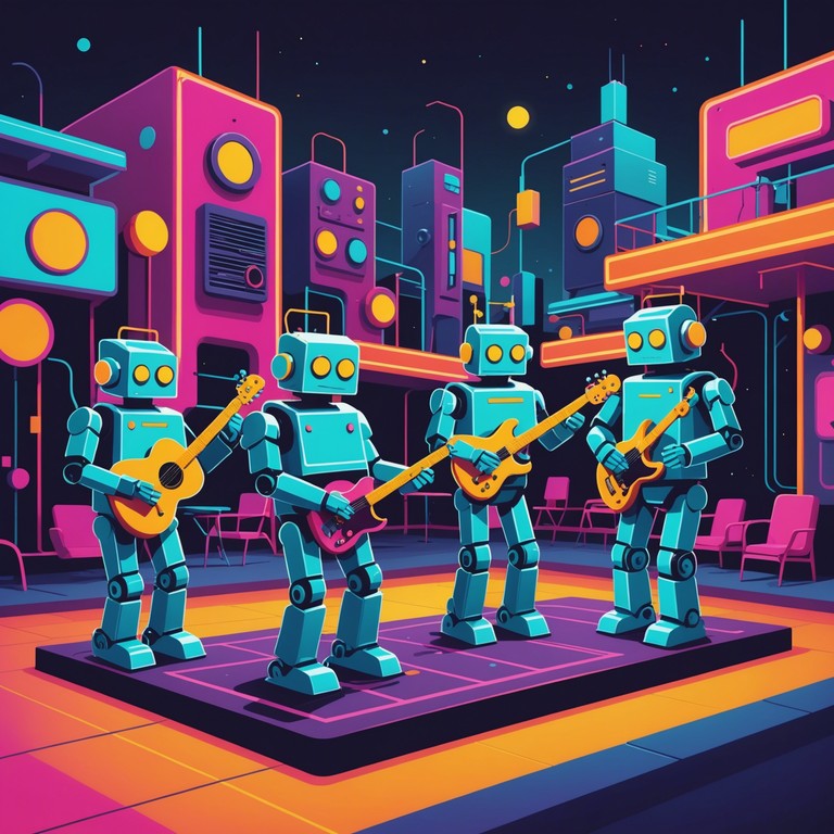 Imagine a neon lit playground where robots gather after hours to create bouncy, joyous sounds. Using innovative toytronica techniques, this track mimics the whimsical soundscapes of futuristic playthings coming to life. Melodies derived from electronic toys combine with upbeat tempos, delivering a refreshing mix of childhood joy and ultramodern vibes