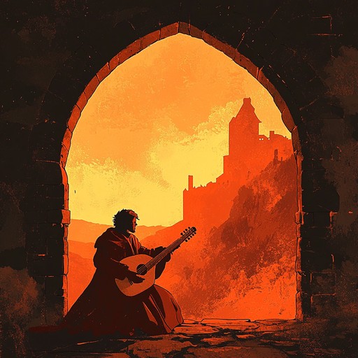 A soaring and majestic composition that channels the bold spirit of a troubadour, complete with triumphant melodies and the essence of medieval ballads. The composition is designed to inspire confidence and a sense of grandeur, making use of traditional medieval instruments to capture a historical feel.