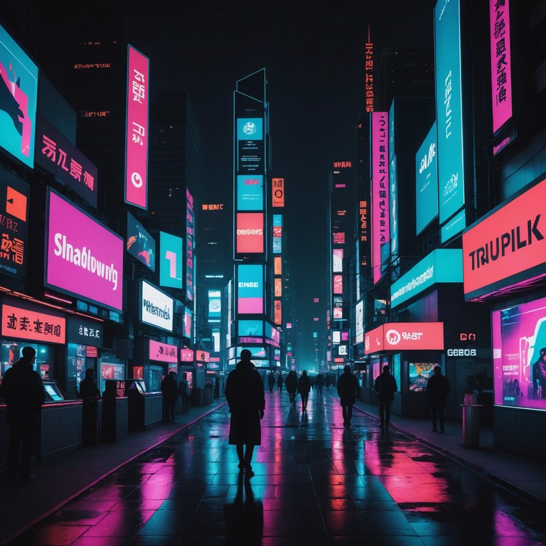 As twilight envelops the futuristic city, ominous and elusive synthetic beats echo through the towering skyscrapers, crafting a soundscape that captures the essence of a cyberpunk dystopia where danger lurks in every shadow. The track layers dark, foreboding rhythms with high tech sounds, simulating the relentless pulse of an urban jungle at night.