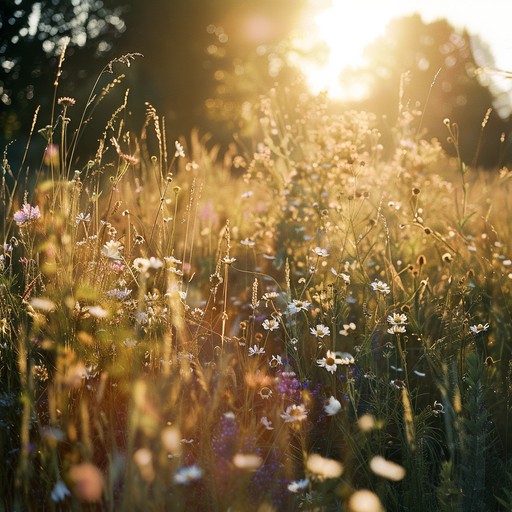 A tranquil instrumental jingle inspired by the serene beauty of a sun drenched meadow. Gentle guitar plucks and soft ambient sounds create a melody that evokes a feeling of peace and relaxation, making it ideal for unwinding or meditative practices.