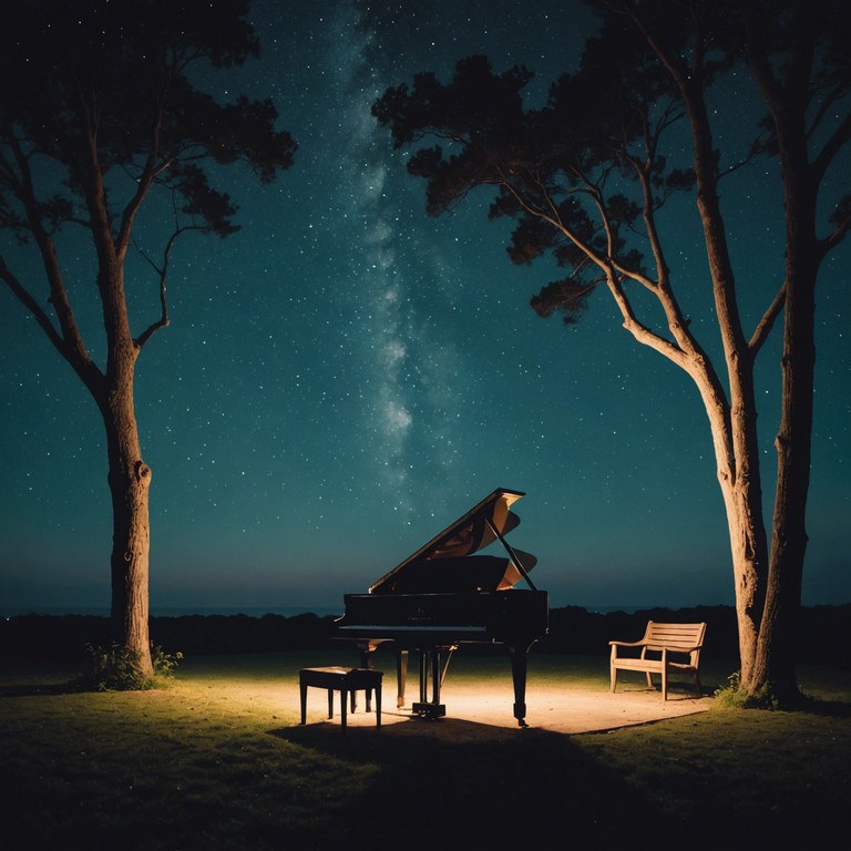 Explore the subtle nuances of personal meditation through a charming piano piece that evokes feelings of longing against the backdrop of a peaceful nocturnal setting, drawing listeners into a tranquil state of mind.