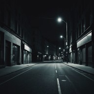 haunting shadows grip the moonlit pavement