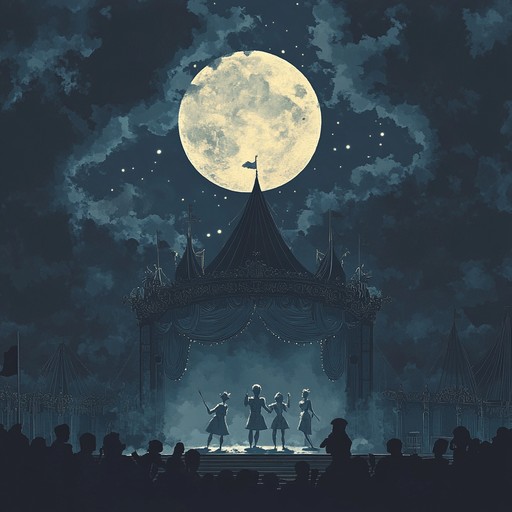 This dark cabaret track takes you through an eerie carnival with ominous and vibrant melodies, featuring intense piano play and theatrical flair. The music evokes feelings of suspense and intrigue, as if attending a haunting night carnival full of mystery and wonder.