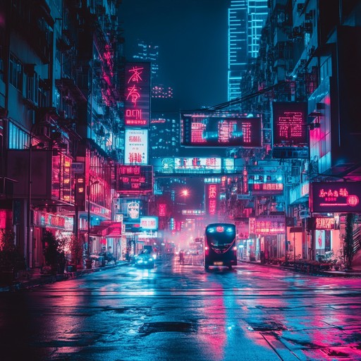 A captivating blend of groovy basslines, punchy drums, and retro synths, perfect for an electrifying night time adventure through neon lit city streets, capturing the essence of vibrant urban nightlife.