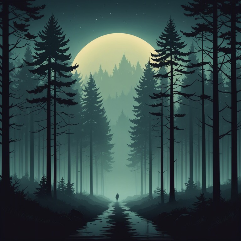 In this composition, deep, shadowy tones resonate as haunting melodies weave through an ever darkening soundscape, mimicking the stealth and intrigue of shadows moving under moonlight. A dense arrangement that feels both ominous and enthralling, designed to submerge the listener into the depths of psychological suspense and eerie quietude.