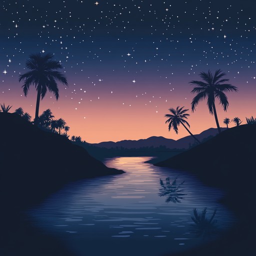 A soothing instrumental piece that captures the essence of the nile's calm and serene flow, blending traditional middle eastern instruments to create a tranquil atmosphere evoking images of peaceful riverbanks and golden sunsets.