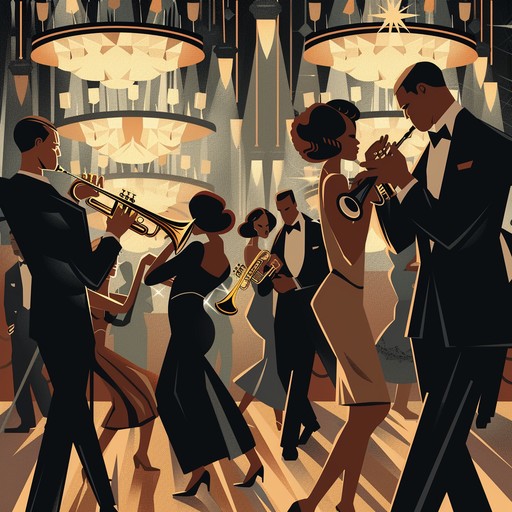 Experience the exhilaration of a lively swing celebration brimming with vintage charm. With the trumpet's sparkling tones and an infectious beat, this piece captures the essence of unforgettable gatherings and joyous occasions.