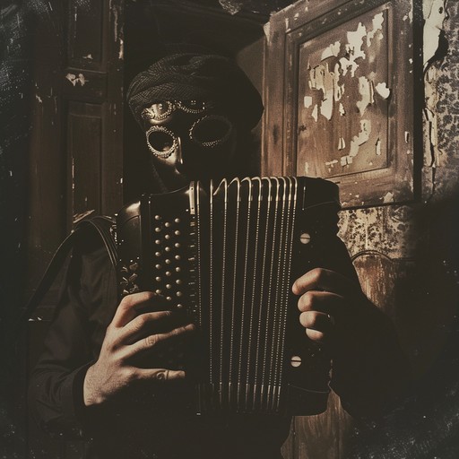 A haunting melody that captures the essence of intrigue and charm found in the shadowy corners of an old cabaret club. As the accordion plays, each note peels back another layer of the dark, enticing mystery surrounding the establishment's history. A melodic exploration of allure and danger.