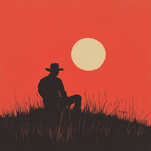 A gentle melody capturing the longing and solitude of a cowboy watching the sunset over open plains