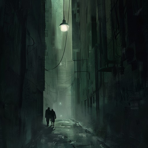 Picture an urban sprawl at the witching hour. The air is thick with foreboding as slow, brooding beats patter like footsteps in a deserted alley. Melancholic synthesizer drones add an unnerving undercurrent to the quiet night, capturing the tension and latent energy of the city in slumber.