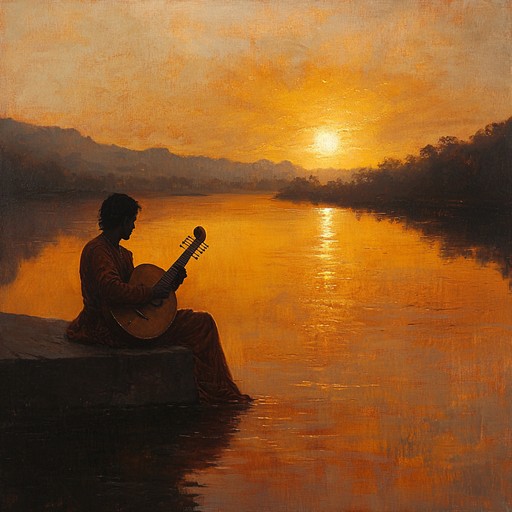 A meditative instrumental piece featuring the sitar, unfolding in a slow, contemplative raga that delves deep into the introspective corners of the human spirit, evoking feelings of peace, reflection, and inner discovery