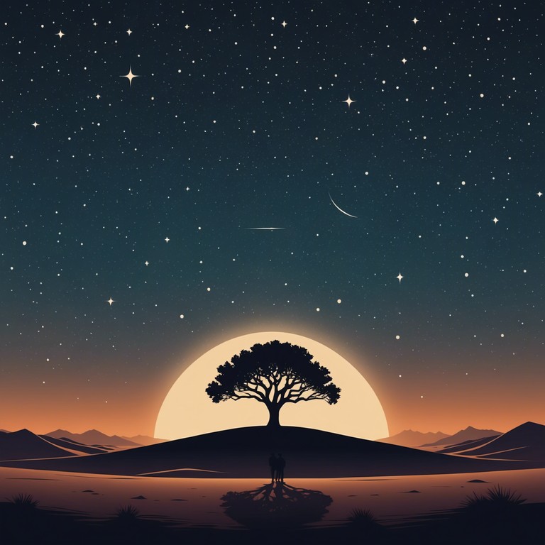 This track features a deep plunge into the soul of exotic adjunct music, blending traditional african instruments with modern electronic synthesis. The composition swirls around the enigmatic tones of a kalimba, supported by a backdrop of subtle electronic textures, creating an immersive soundscape that evokes the vast, starlit saharan nights.