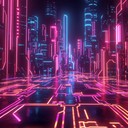 high energy cyberpunk instrumental with pulsating synth beats.