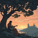 gentle, historical tune conjures tranquil sunset scene