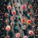 festive beats celebrate vibrant brazilian street carnival atmosphere.