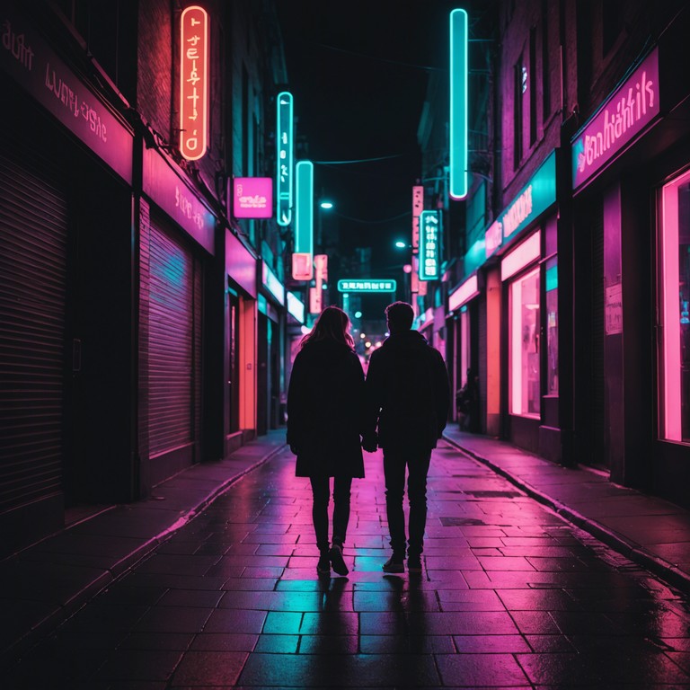 This track paints an auditory picture of lovers wandering through neon lit streets, finding romance amidst the backdrop of a bustling urban sprawl. Each note and rhythm is carefully crafted to represent the movement and energy of a city at night, reflecting the beauty of finding love where you least expect it in the technological era.