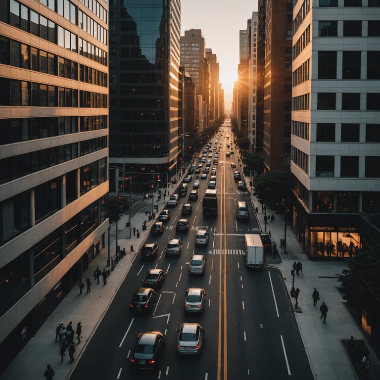 A soundtrack perfect for the modern corporate warrior, escalating with electronic beats that mimic the ceaseless energy of a thriving cityscape. Designed to accompany scenes of innovation, corporate strategies, and upward mobility within the challenging urban jungle.