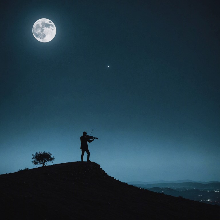 A mystical journey through forgotten landscapes, this composition harnesses the evocative power of a solo violin to create an otherworldly ambiance. It merges ancient echoes with modern minimalism to craft a hauntingly beautiful auditory experience.